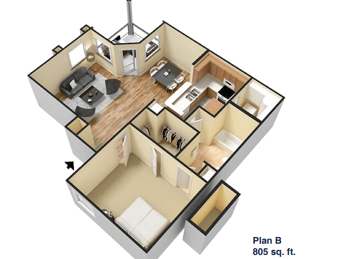 Floor Plan B at Pine Harbour, Orlando, Florida